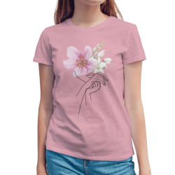 Γυναικείο πορτραίτο με λουλούδια V1 (Κοντομάνικο Γυναικείο) Γυναικείο πορτραίτο με λουλούδια V1 (Κοντομάνικο Γυναικείο)